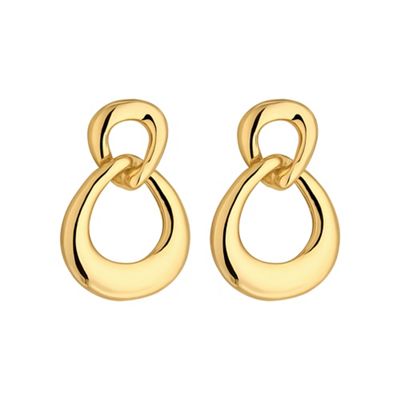 Gold double link drop earring